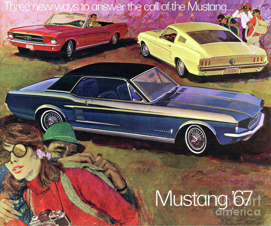 1967 Mustang Brochure Cover Photograph by Ron Long