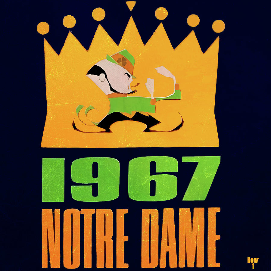 1967 Notre Dame Art Mixed Media by Row One Brand