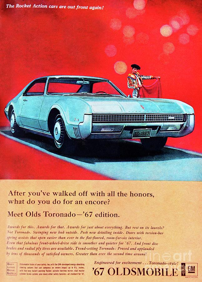 1967 Oldsmobile Toronado ad Photograph by David Lee Thompson - Pixels