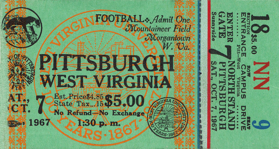 1967 Pittsburgh vs. West Virginia Mixed Media by Row One Brand