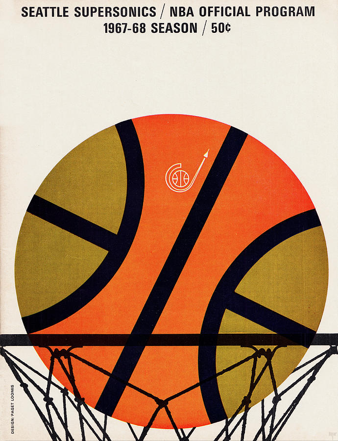 1967 Seattle Supersonics Program Cover Art Mixed Media by Row One Brand