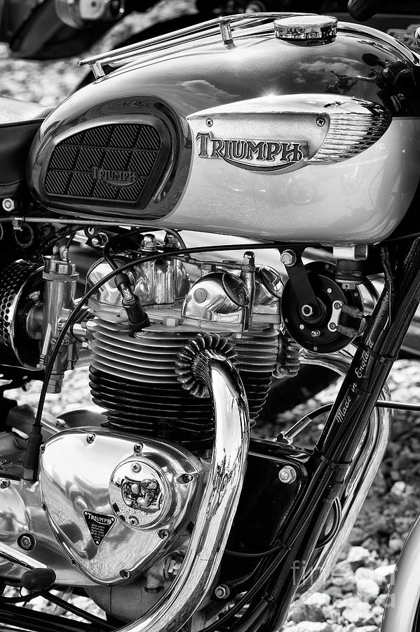 1967 Triumph Bonneville Monochrome Photograph by Tim Gainey