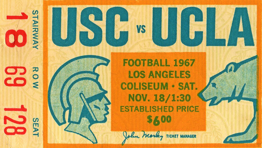 1967 USC vs. UCLA Game of the Century Mixed Media by Row One Brand