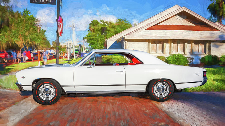 1967 White Chevy Chevelle SS 350 X130 Photograph by Rich Franco