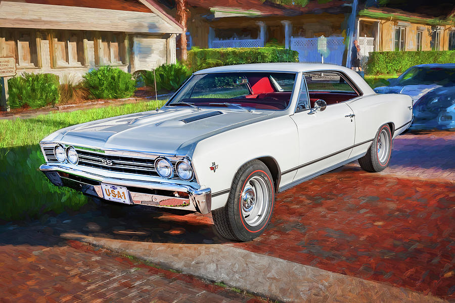 1967 White Chevy Chevelle SS 350 X134 Photograph by Rich Franco