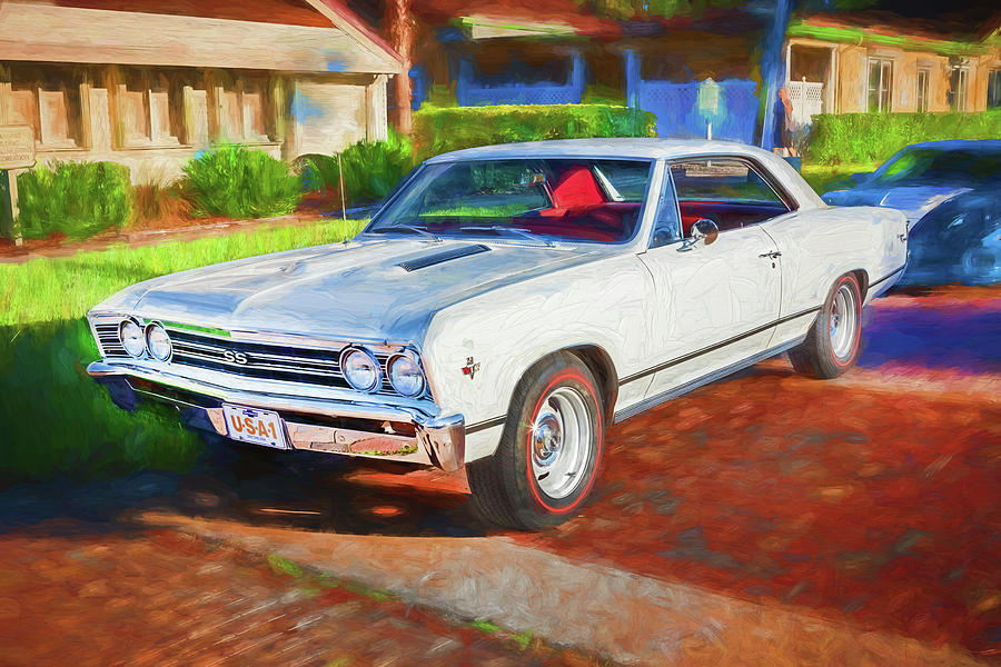 1967 White Chevy Chevelle SS 350 X136 Photograph by Rich Franco