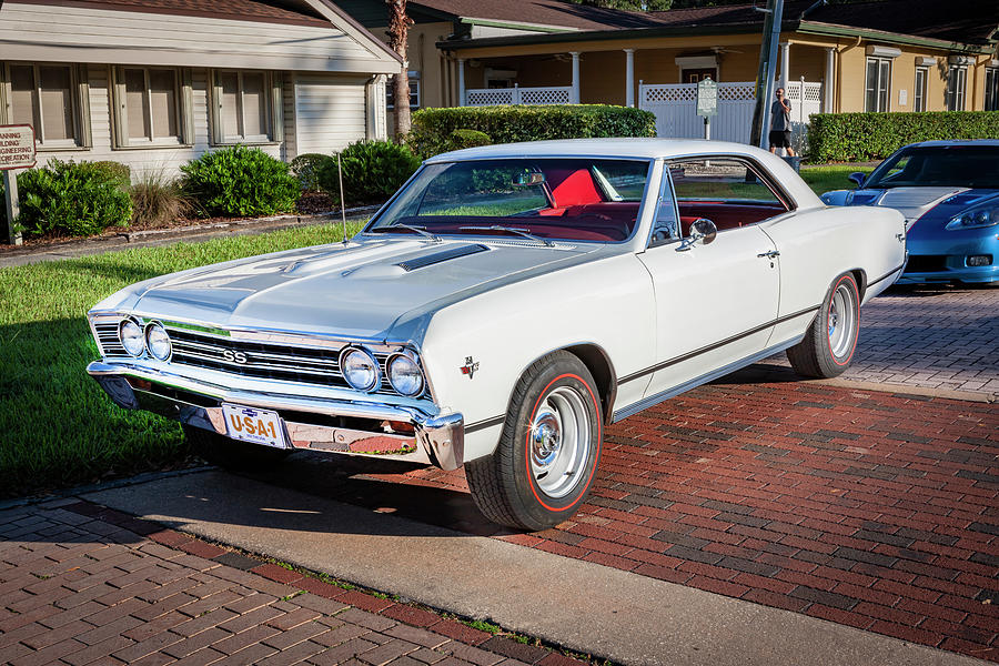 1967 White Chevy Chevelle SS 350 X137 Photograph by Rich Franco