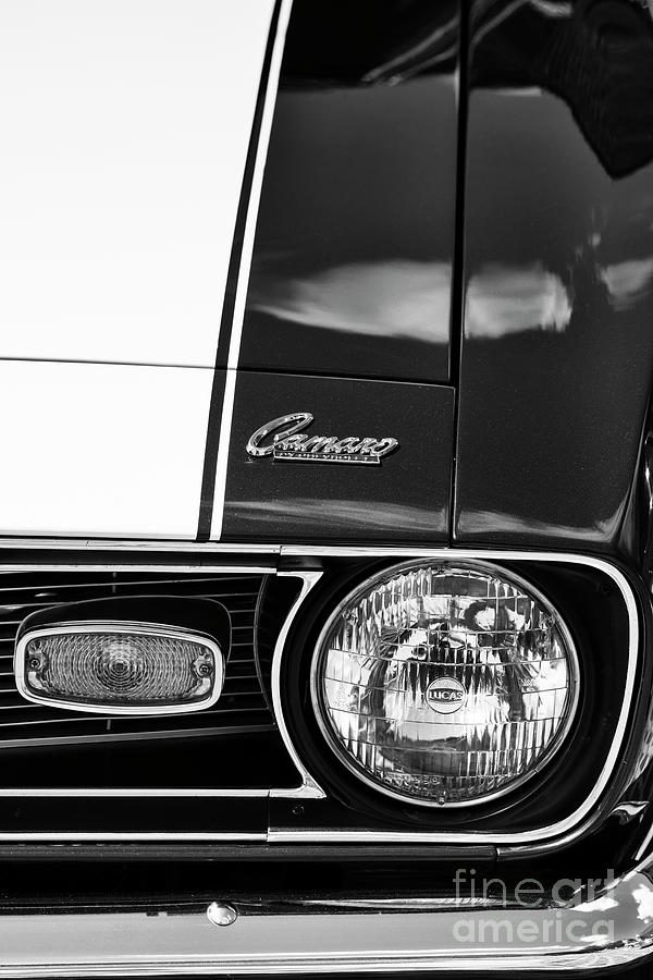 1968 Chevrolet Camaro Abstract Monochrome Photograph by Tim Gainey