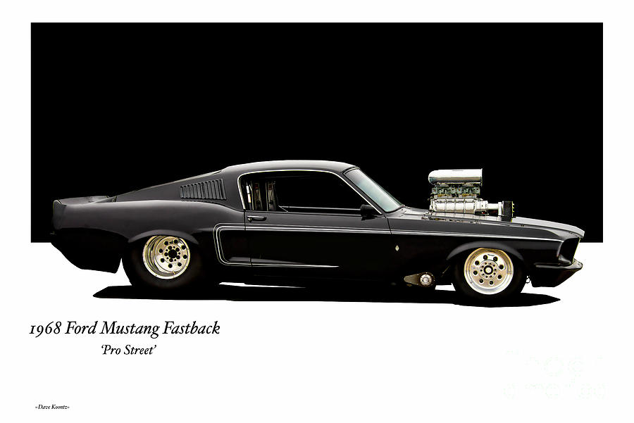 Transportation Photograph - 1968 Ford Mustang Pro Street Fastback by Dave Koontz