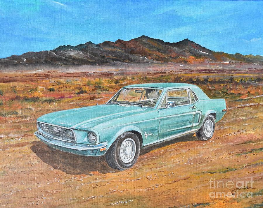 1968 Ford Mustang Painting by Sinisa Saratlic
