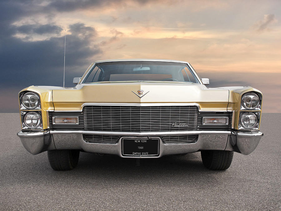 1968 Ivory Cadillac Front End Photograph by Gill Billington