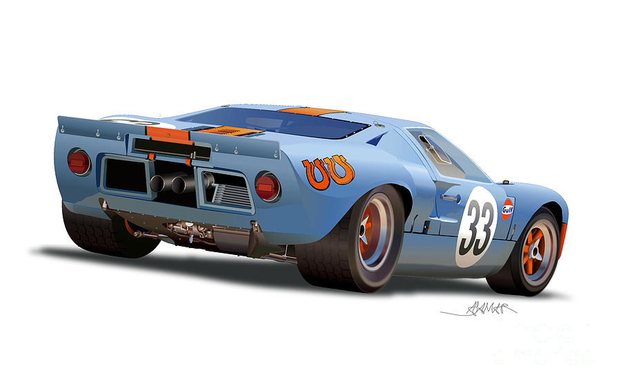 Spa-francorchamps Drawing - 1968 Jacky Ickx/Brian Redman Ford GT40 by Alain Jamar