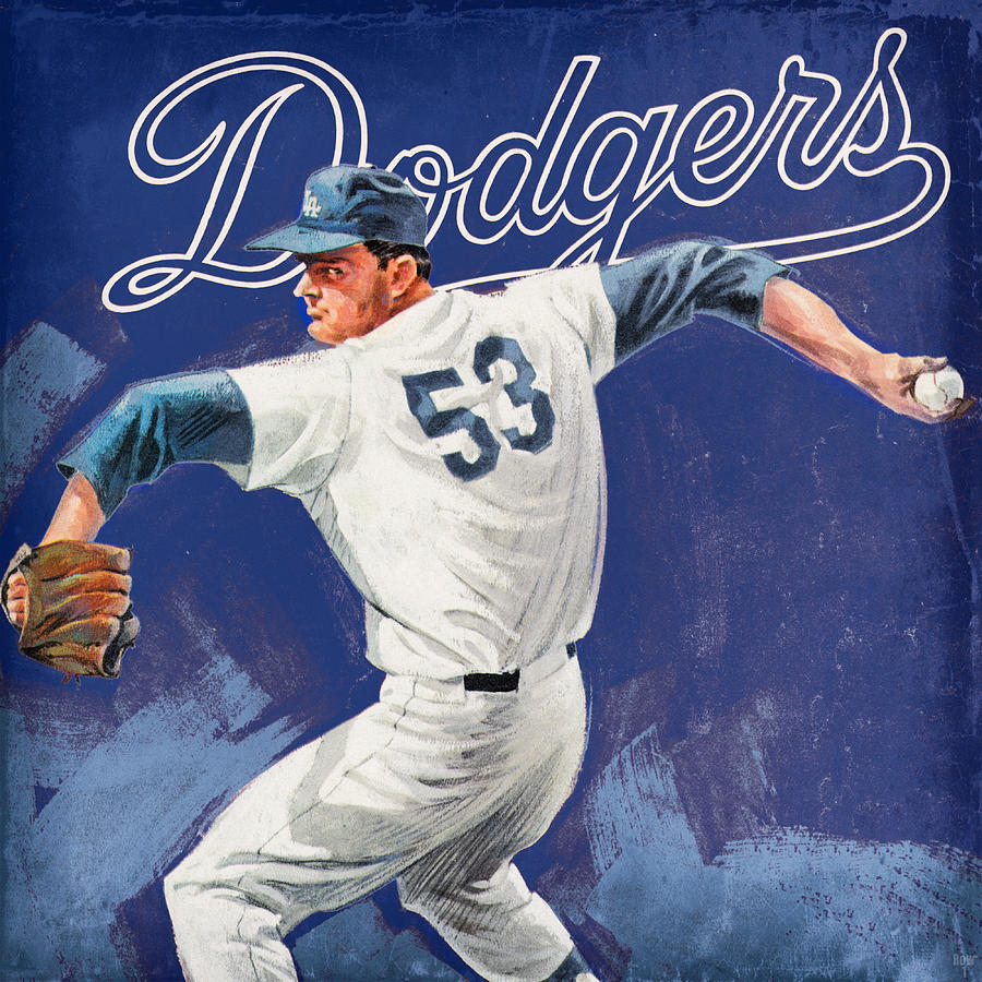 1968 Los Angeles Dodgers Remix Art Mixed Media by Row One Brand