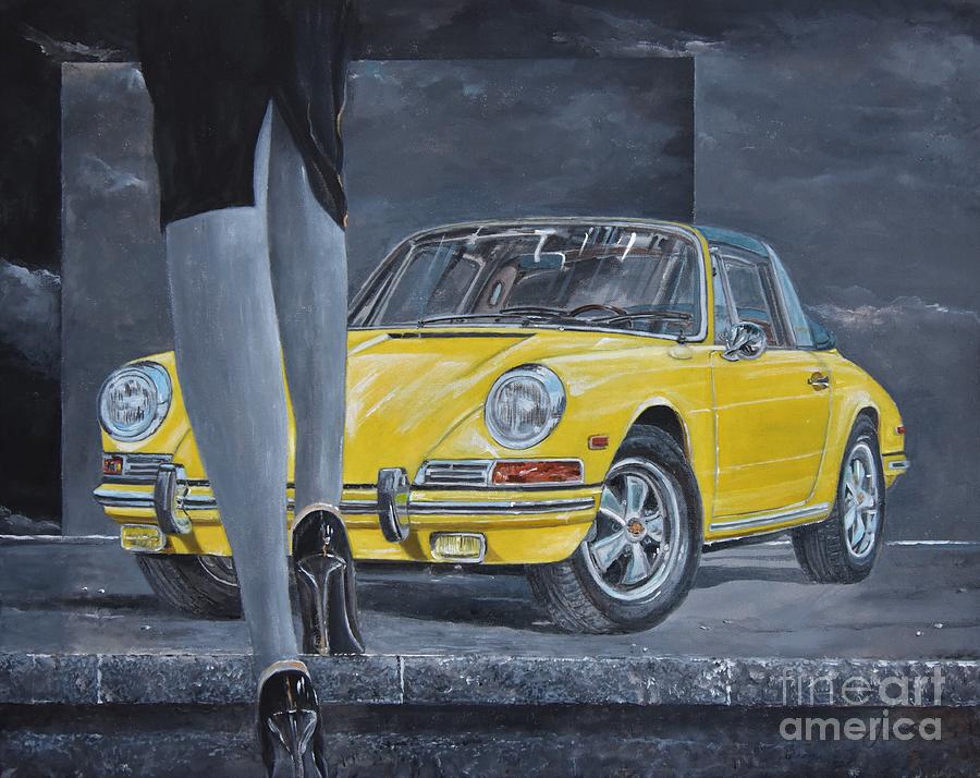 Vintage Cars Painting - 1968 Porsche 911 Targa by Sinisa Saratlic Vintage Cars Painting - 1968 Porsche 911 Targa by Sinisa Saratlic
