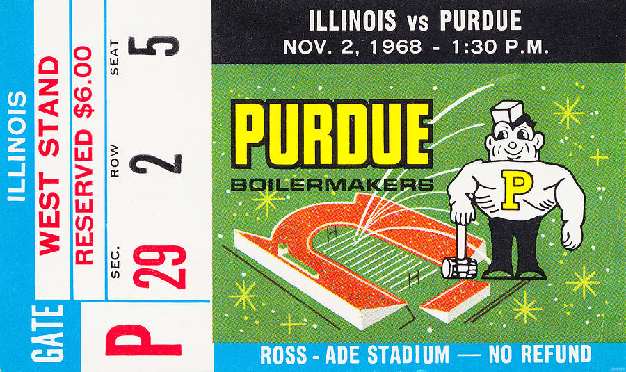 1968 Purdue vs. Illinois Mixed Media by Row One Brand