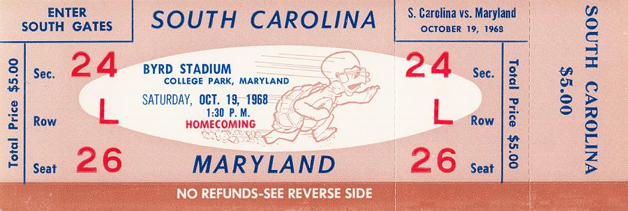 1968 South Carolina vs. Maryland Mixed Media by Row One Brand