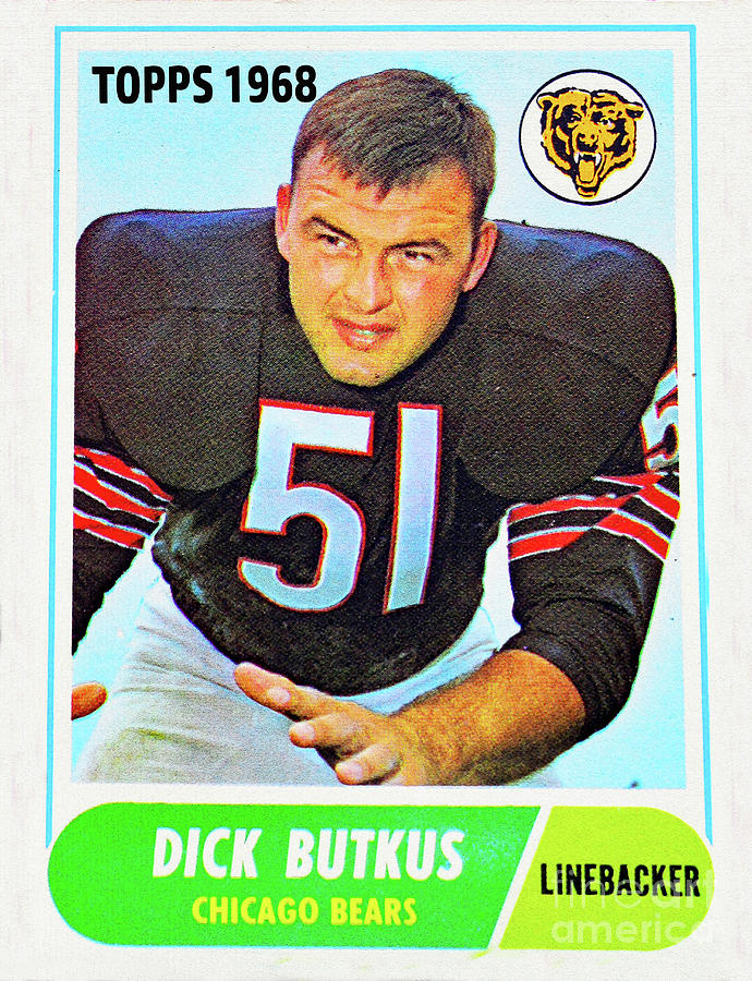 1968 Topps Dick Butkus football card Mixed Media by David Lee Thompson