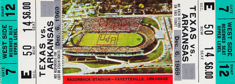 1969 Arkansas vs. Texas Mixed Media by Row One Brand