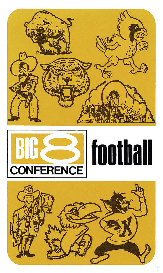 1969 Big Eight Football Poster Mixed Media by Row One Brand