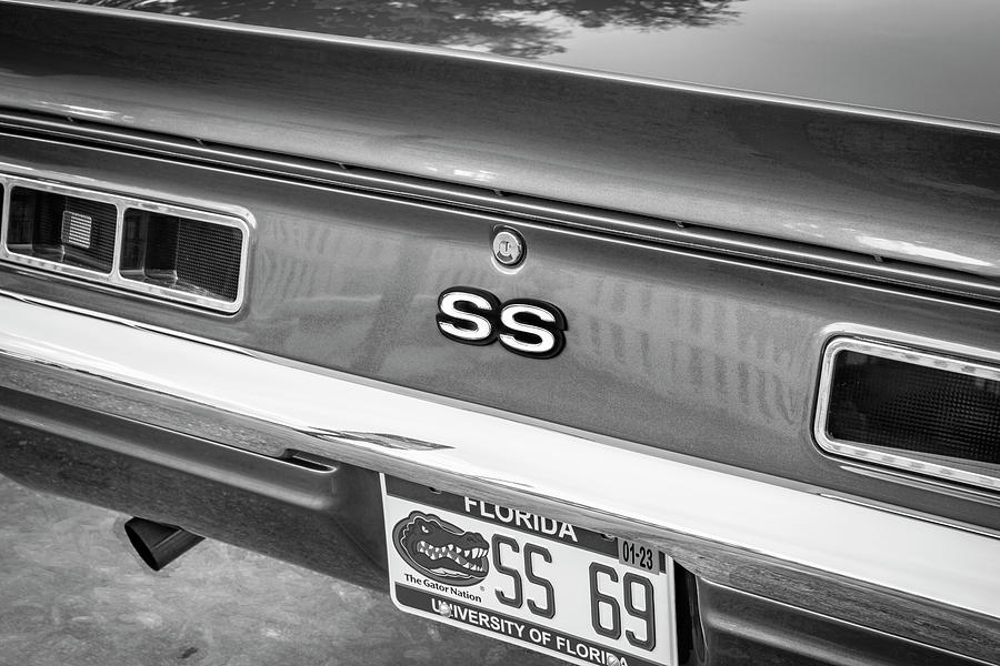 1969 Blue Camaro SS LS3 X198 Photograph by Rich Franco
