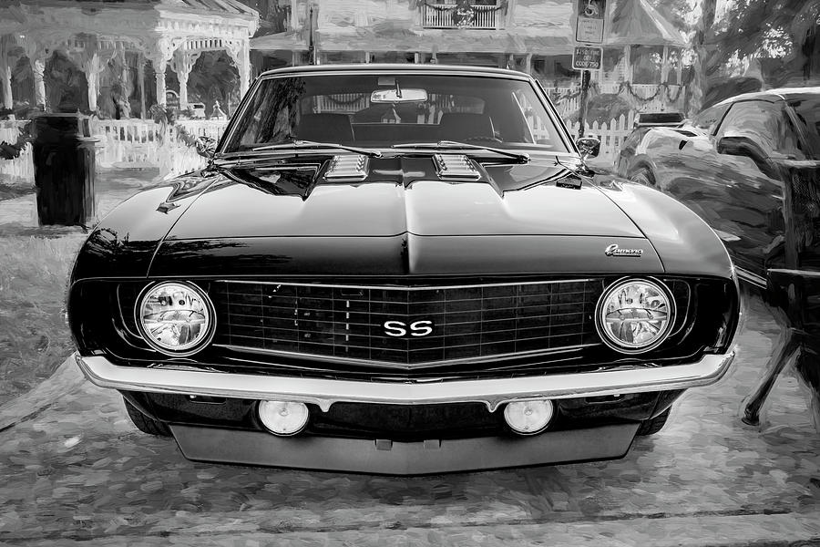 1969 Black Camaro SS LS3 X216 Photograph by Rich Franco