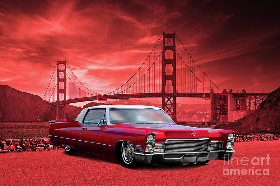 1969 Cadillac Coupe DeVille Red Sky Photograph by Dave Koontz