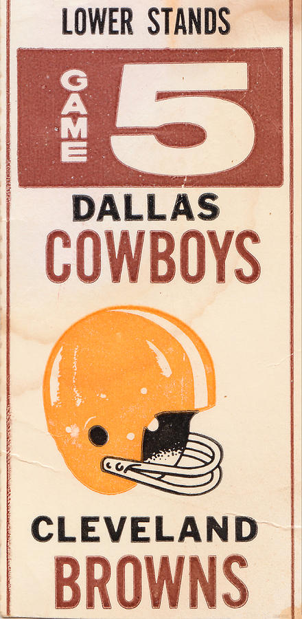 1969 Dallas Cowboys vs. Cleveland Browns Mixed Media by Row One Brand