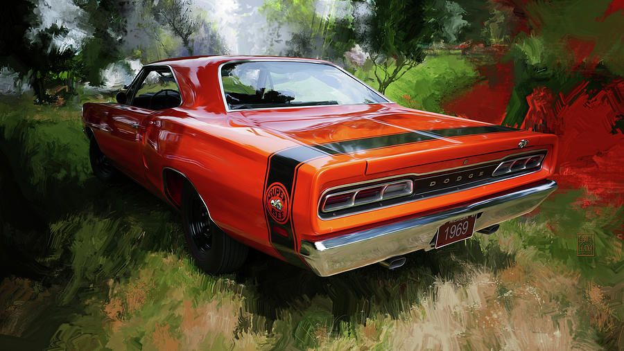 1969 Dodge Super Bee Under the Tree Digital Art by Garth Glazier