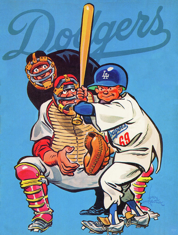 1969 LA Dodgers Art Mixed Media by Row One Brand