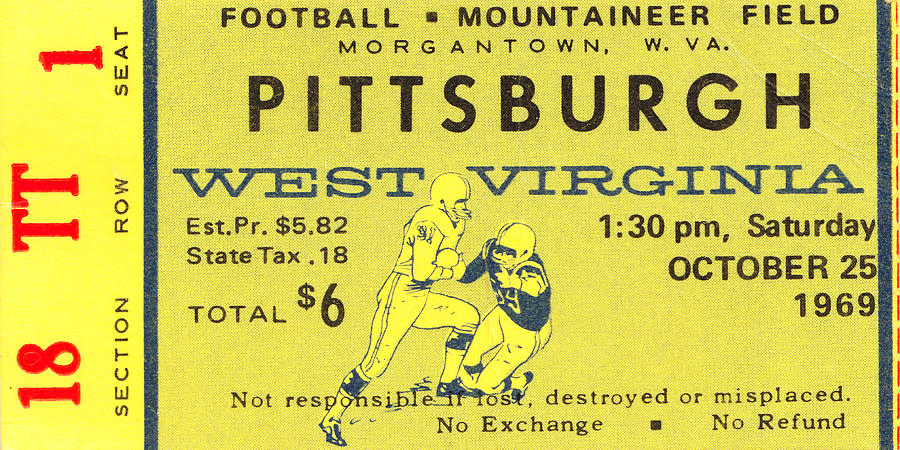 1969 Pitt vs. West Virginia Mixed Media by Row One Brand