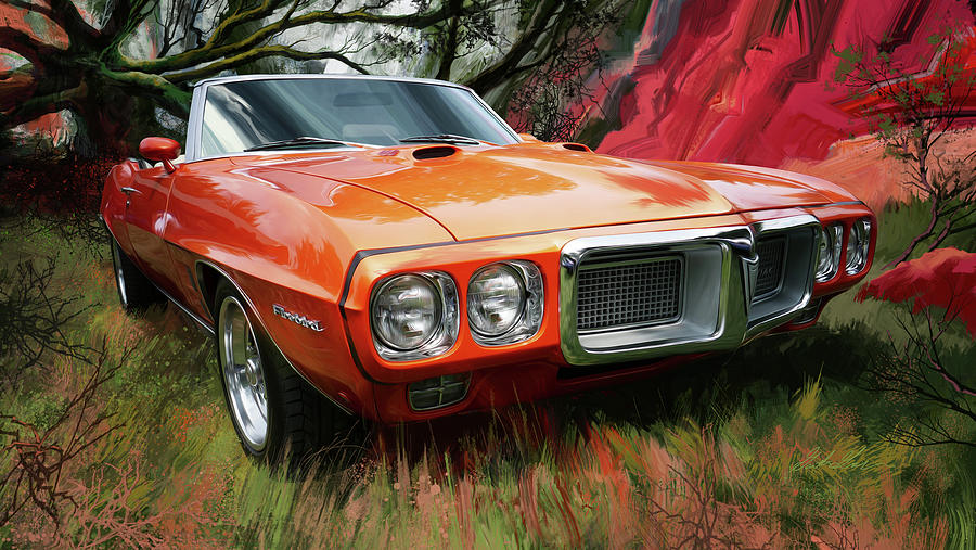 1969 Pontiac Firebird 400 in Box Canyon Digital Art by Garth Glazier