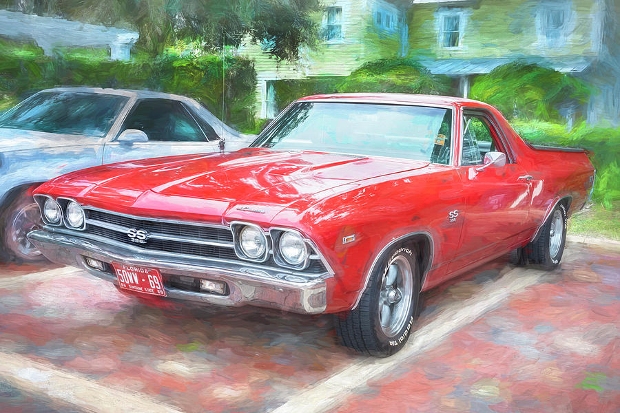 1969 Red Chevrolet El Camino SS 396 X146 Photograph by Rich Franco