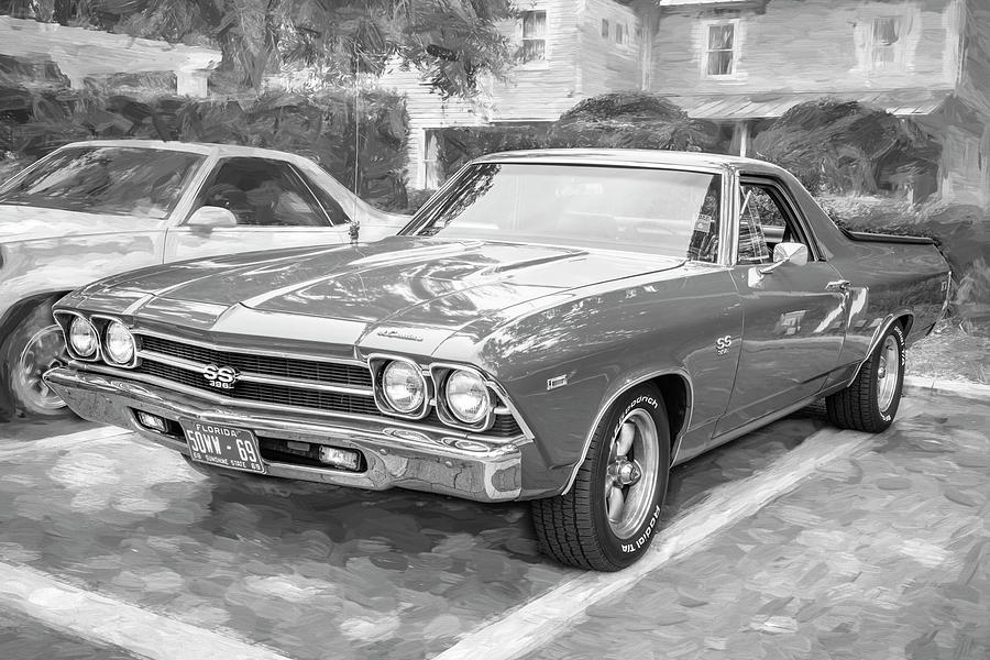 1969 Red Chevrolet El Camino SS 396 X147 Photograph by Rich Franco