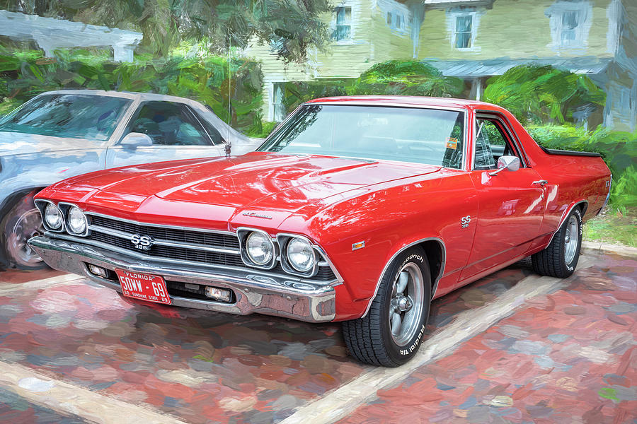 1969 Red Chevrolet El Camino SS 396 X149 Photograph by Rich Franco