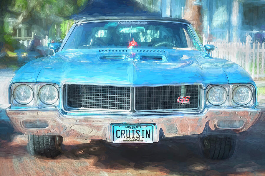 1970 Blue Buick Gran Sport 455 Stage1 Convertible X150 Photograph by Rich Franco