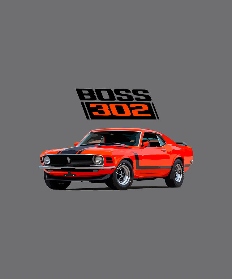 1970 Ford Mustang Boss 302 Fastback Digital Art by Kha Dieu Vuong ...