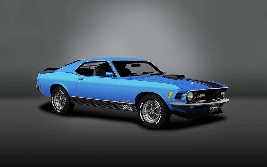 Transportation Photograph - 1970 Ford Mustang Mach 1  -  1970mustangmach1wall219907 by Frank J Benz