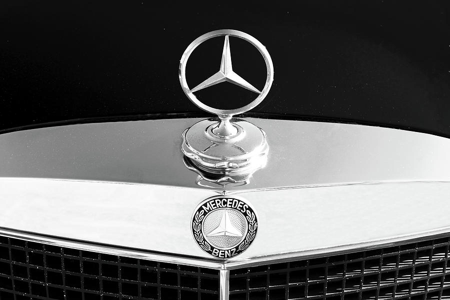 1970 Mercedes Hood Ornament BW 110921 Photograph by Rospotte ...