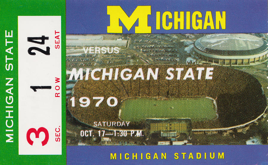1970 Michigan State vs. Michigan Mixed Media by Row One Brand