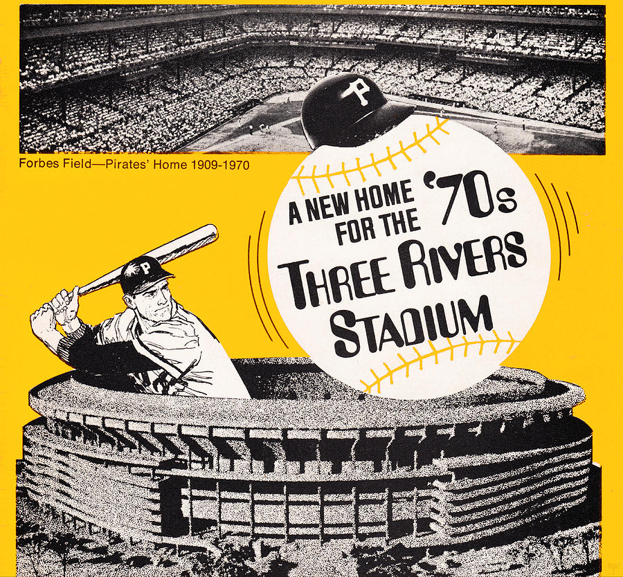 1970 Pittsburgh Pirates Three Rivers Stadium Art Mixed Media by Row One Brand