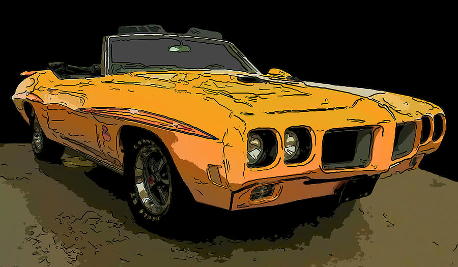 1970 Pontiac GTO Judge  digital drawing Drawing by Flees Photos