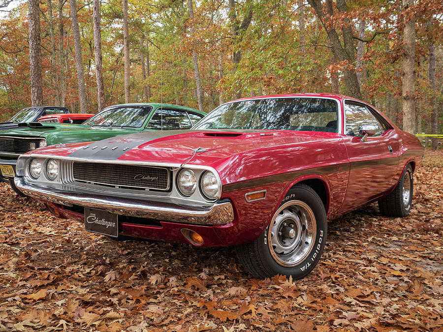 1970 Red Dodge Challenger Profile Photograph by Kristia Adams