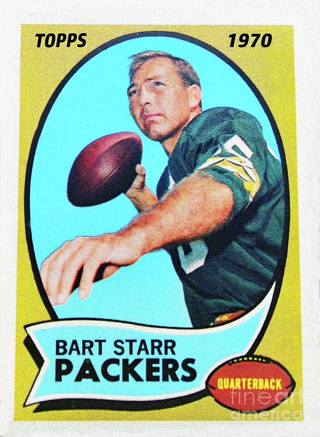 1970 Topps Bart Star Football Poster Card Mixed Media