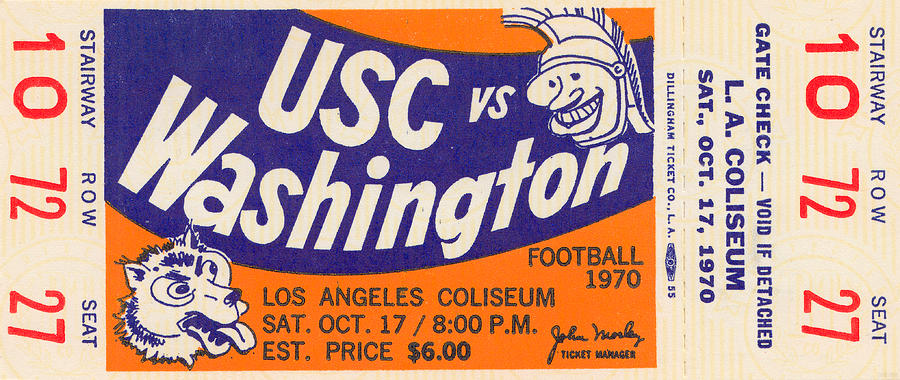 1970 USC vs. Washington Mixed Media by Row One Brand
