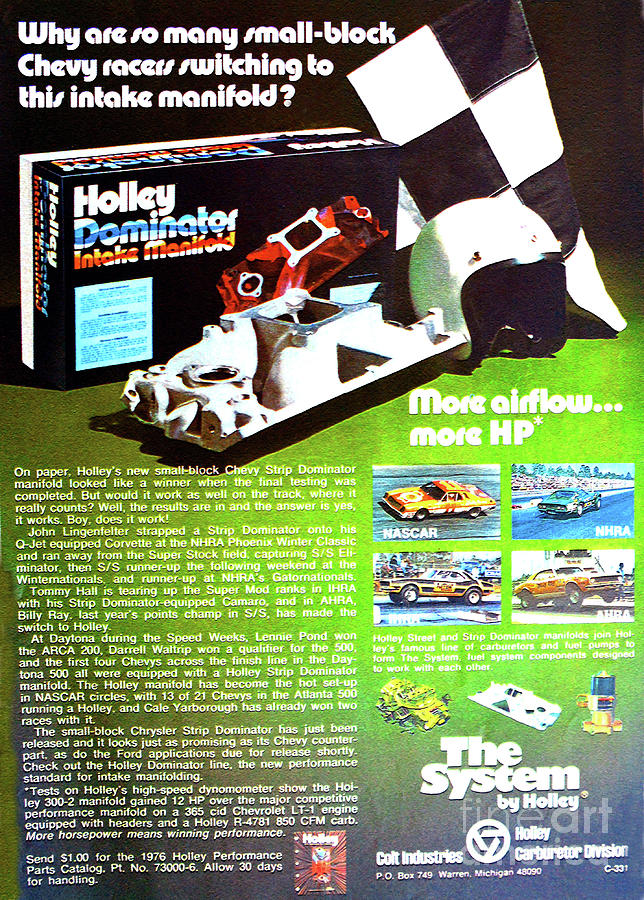 1970s Holley Carb Magazine Add Photograph