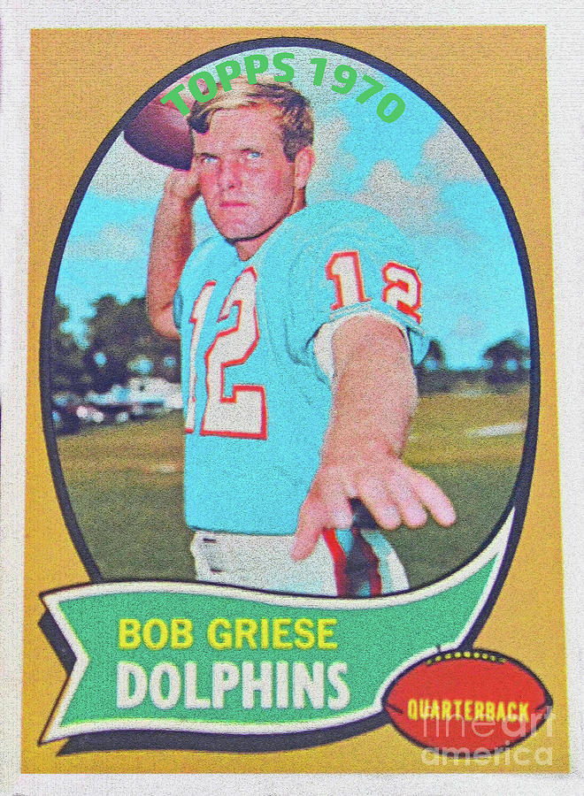 1970s Topps Bob Greise Football Card Mixed Media