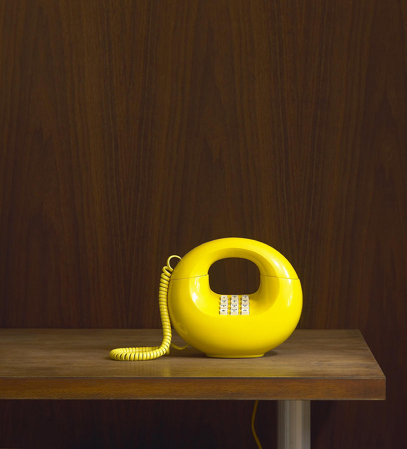 1970s Vintage phone on table Photograph by Annabelle Breakey