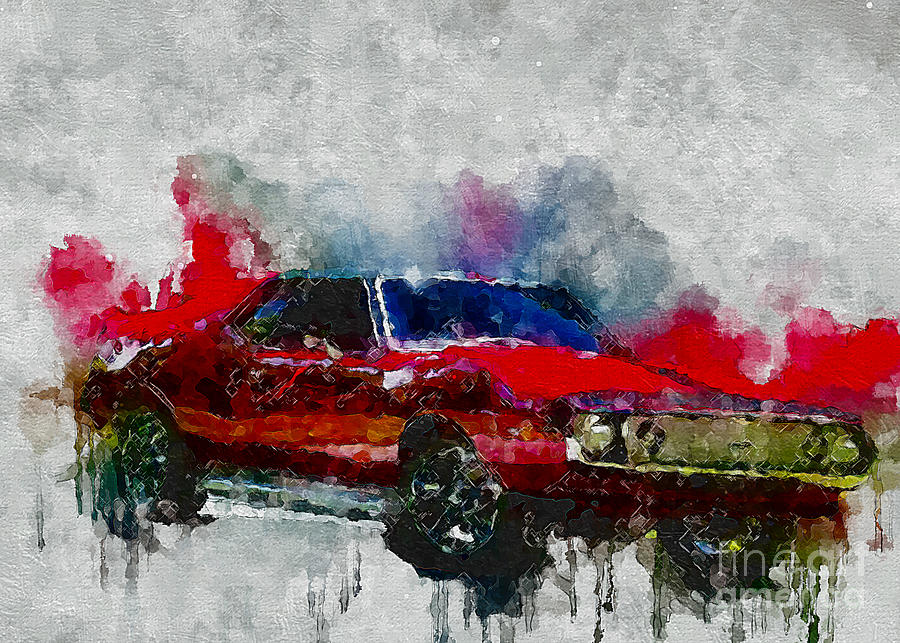 1971 AMC Javelin AMX Digital Art by Lisa Sandra - Fine Art America