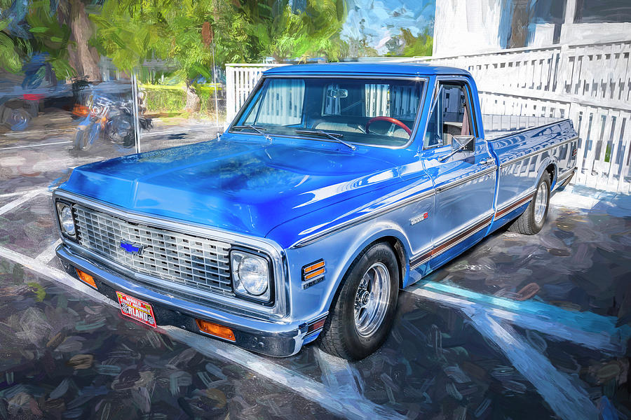 1971 Blue Chevy Pickup Cheyenne C10 X112 Photograph by Rich Franco ...