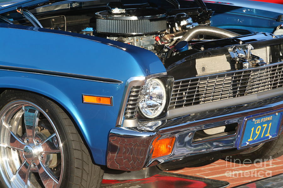 1971 Custom Classic Car Blue  Photograph by Chuck Kuhn